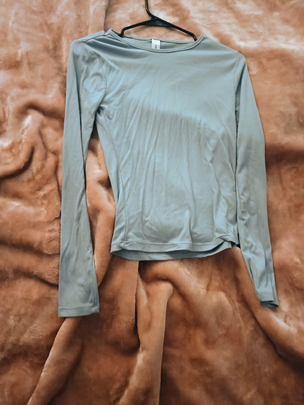 Tribal Long Sleeve Crewneck Top - Light Slate Blue